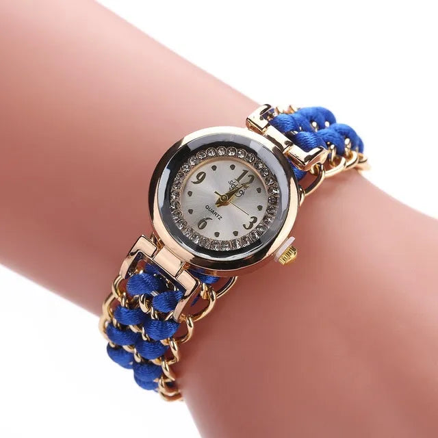Girls Analog Handmade Braided Bracelet Watch
