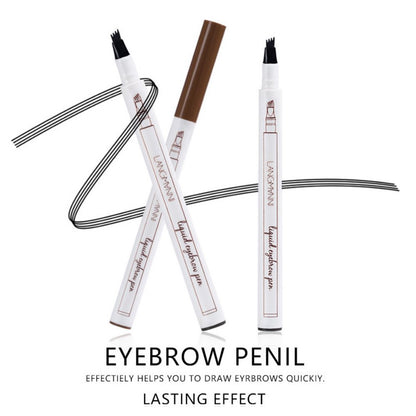 Long-Lasting Waterproof Eyebrow Pen 4 Tip | Fine Sketch Tattoo Tint Brow Pencil for Natural Look”