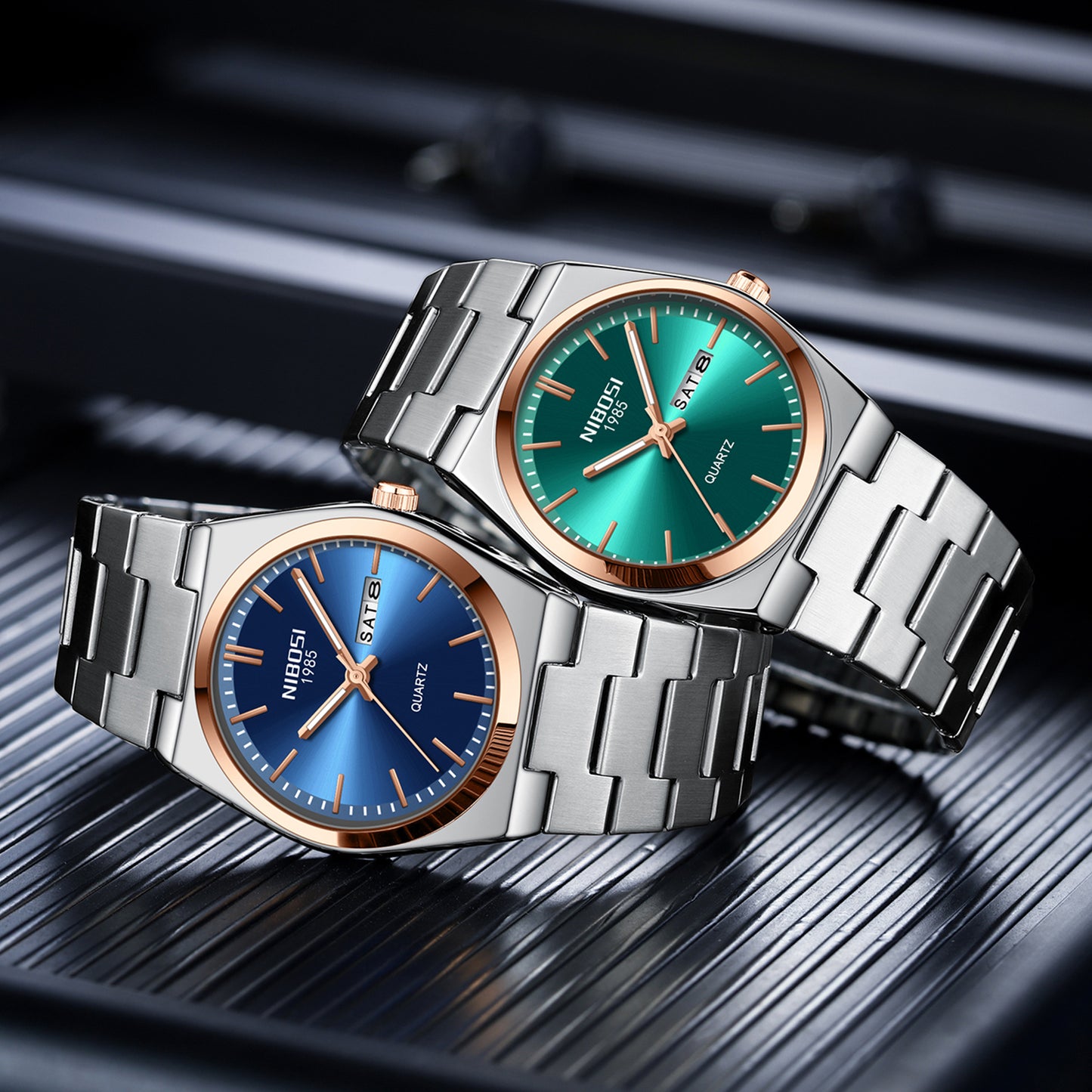 Men's Quartz Watch Custom logo Stainless Steel Waterproof Luminous Watch for Men