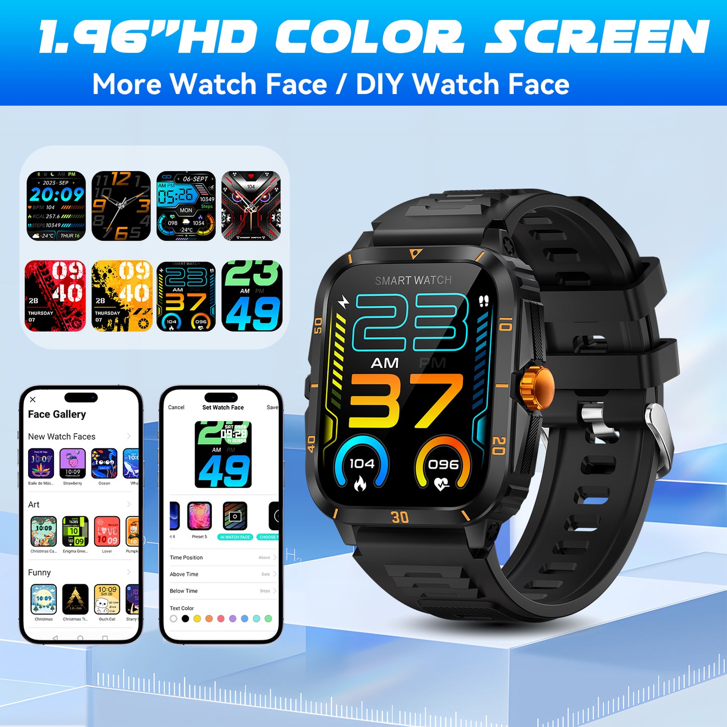 V71 Waterproof 3ATM Smartwatch