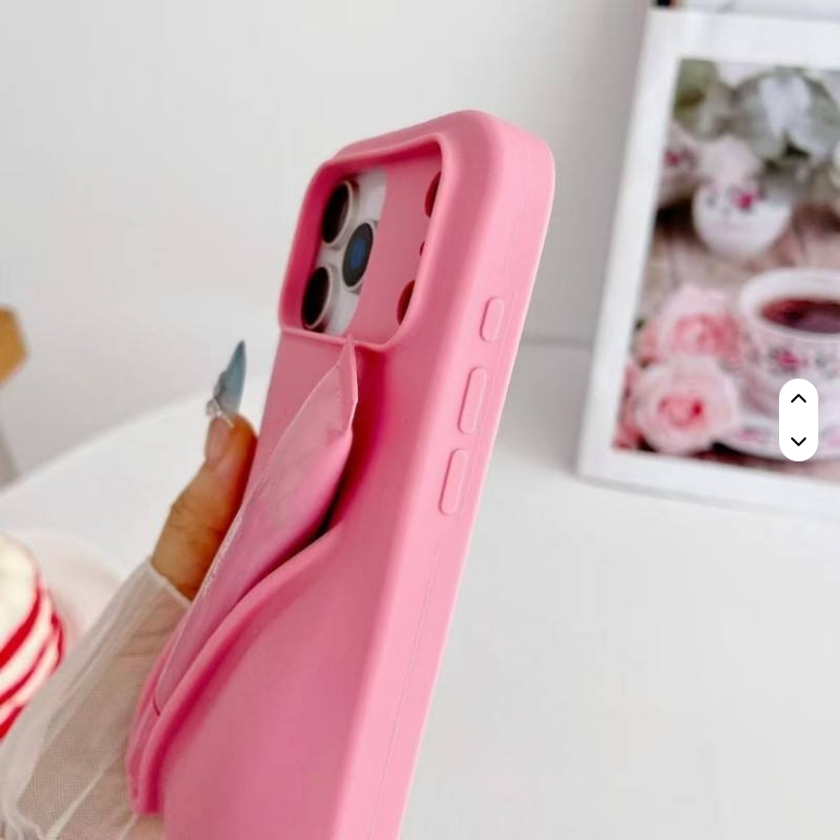 "Rhodees 3D Lip Gloss Silicone Phone Case with Logo for iPhone 11–17 Pro Max – Lipgloss Balm & Lipstick Holder Cover Set"
