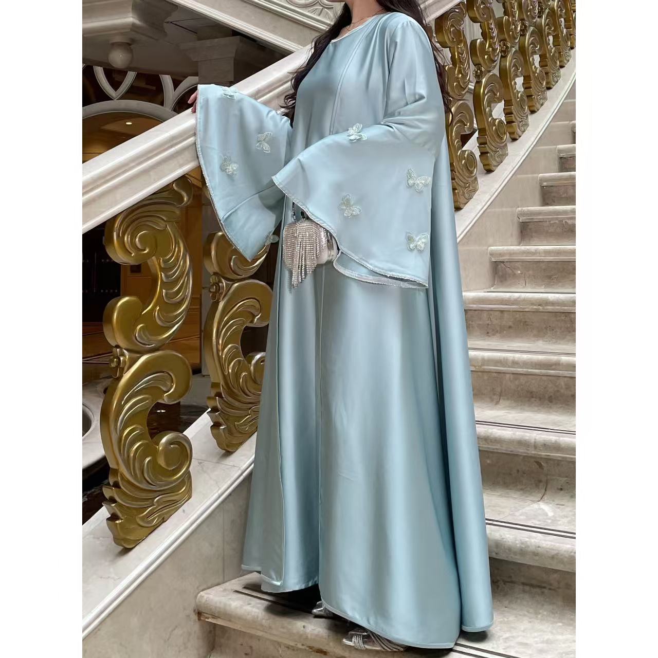 High Quality Breathable Fabric Islamic Turkey EID Ramadan Elegant Cardigan Modest Abaya Muslim