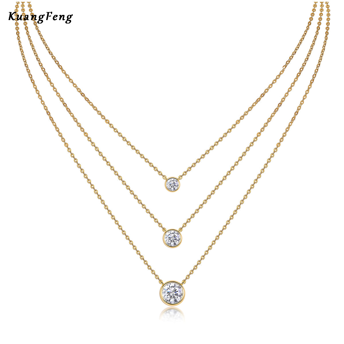 Diamond Solitaire Pendant Necklaces Moissanite Choker Multiple Pendant Necklace