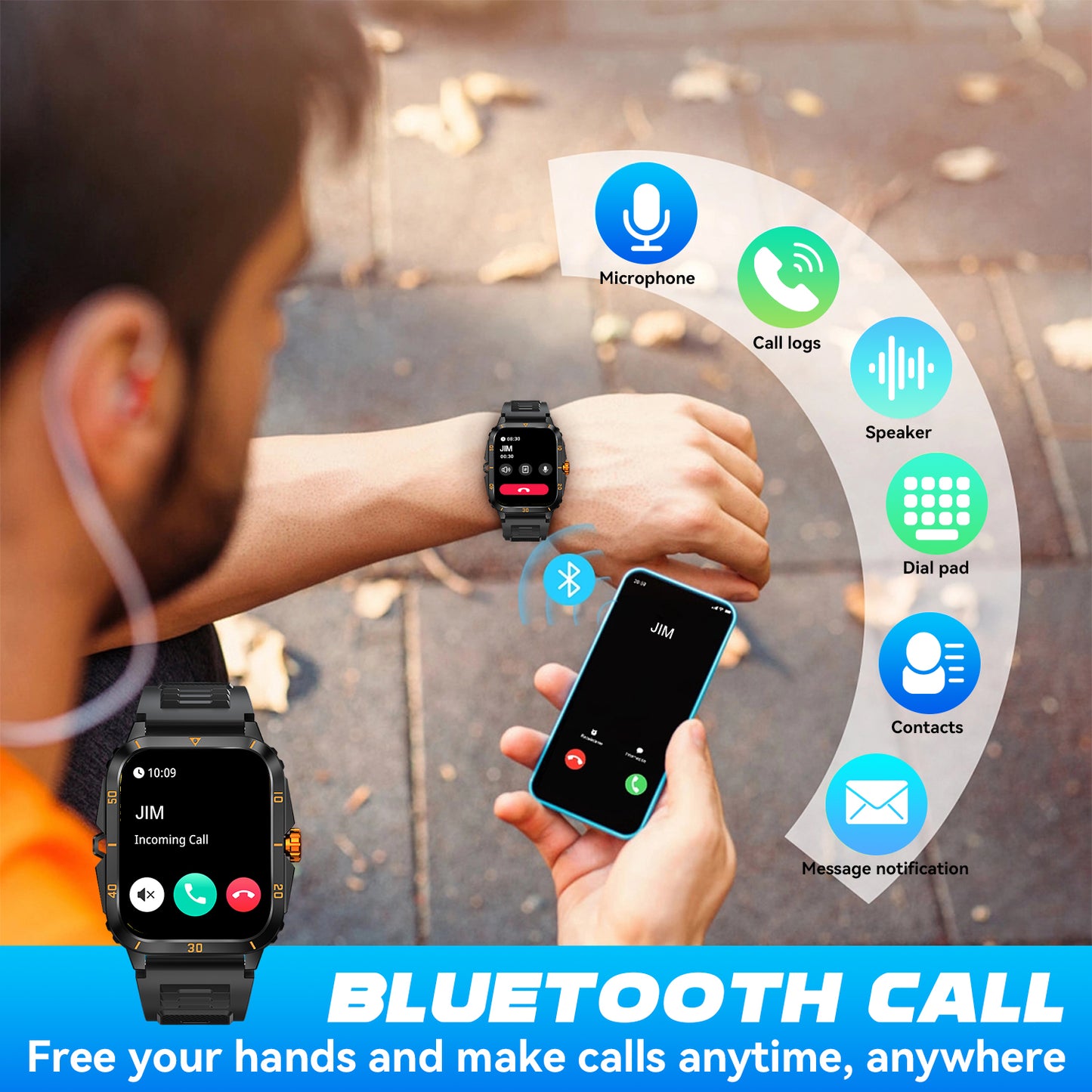 V71 Waterproof 3ATM Smartwatch