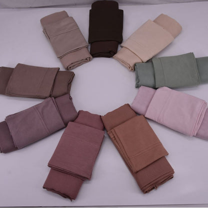 Custom 84 Colors Plain Bamboo Modal Hijabs With Matching Premium Jersey Undercap Cotton Modal Scarf Hijab Shawl Muslim Hijab