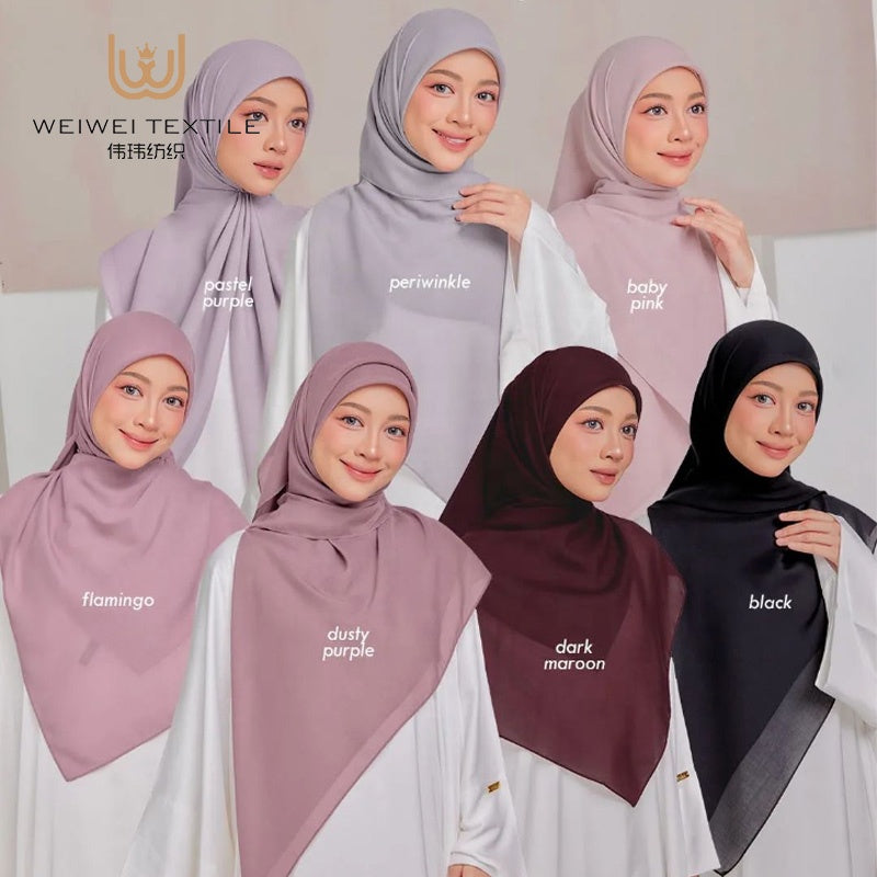 Indonesia Malaysia Popular Voile Fashion Dyed Plain Soild Muslim Hijabs