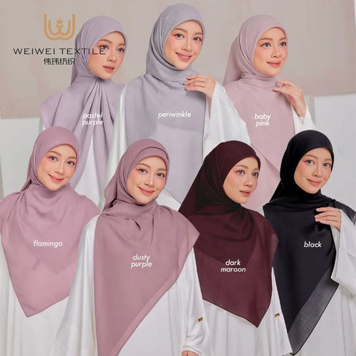 Indonesia Malaysia Popular Voile Fashion Dyed Plain Soild Muslim Hijabs