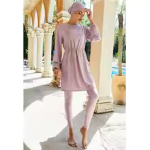 Modest 3-Piece Burkini Swimsuit for Muslim Women – Full Coverage Swimwear"