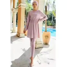 Modest 3-Piece Burkini Swimsuit for Muslim Women – Full Coverage Swimwear"