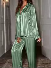 "2-Piece Women's Pajama Set – Long Shirt and Pants Casual Jalabiya Style"