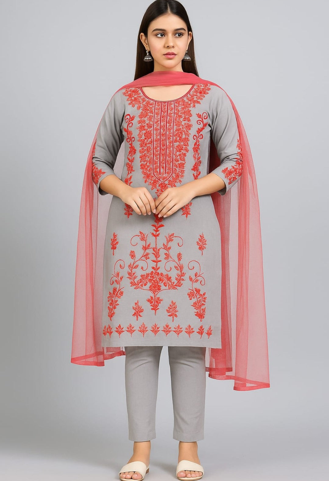 "3 Piece Embroidered Unstitched Cotton Suit for Women – Pakistani Summer Collection | Fancy & Casual Wear | Party & Daily Use | #CottonSuit #UnstitchedSuit #PakistaniFashion |