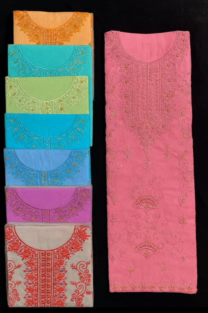 "3 Piece Embroidered Unstitched Cotton Suit for Women – Pakistani Summer Collection | Fancy & Casual Wear | Party & Daily Use | #CottonSuit #UnstitchedSuit #PakistaniFashion |