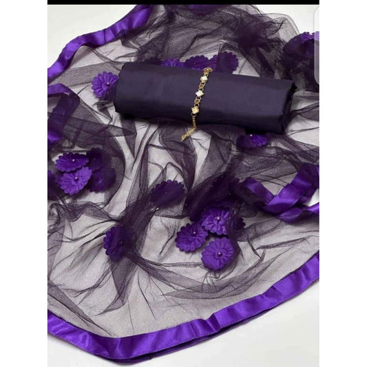 Rubika Fashion Most Hit Unstitched 3 Piece Collection Katan Silk Plain Shirt & Trouser With Net Dupatta For Women